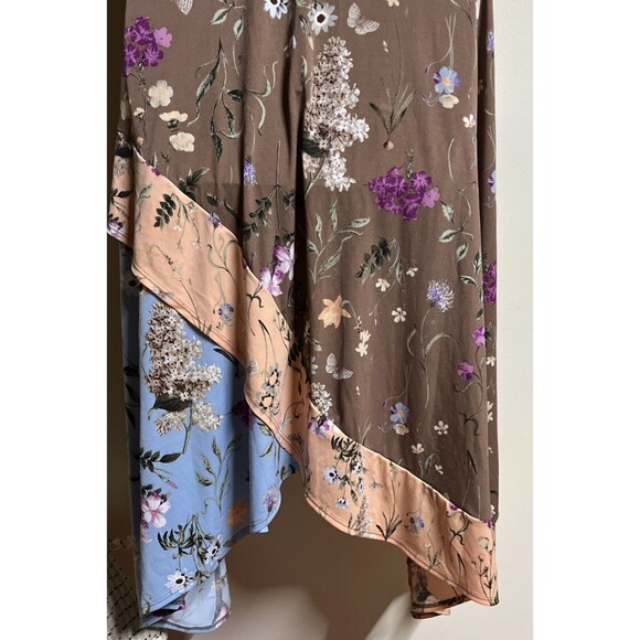 C Est 1946 Slip Dress Blue Floral Sleeveless Womdn's Size XL Wrap Front - Picture 8 of 12